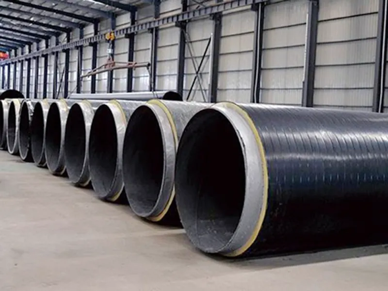 Spray-winded directly buried insulation pipe