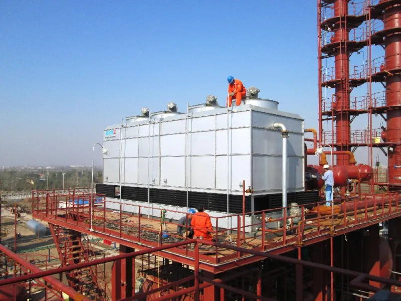Evaporative condenser for ammonia