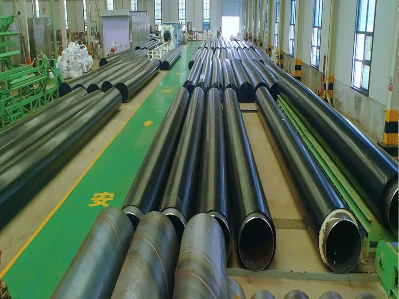 Directly buried prefabricated insulated pipeline
