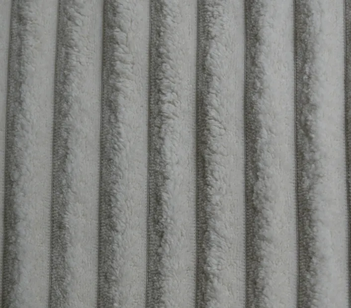 2.5 strips of light gray finely woven corduroy