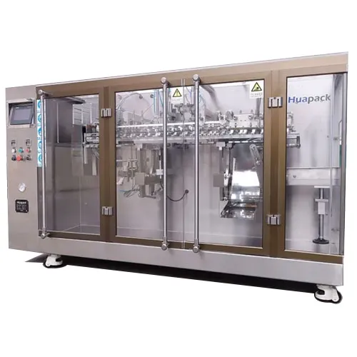 Premade Shaped Pouch Packaging Machine, 2-Nozzle Filling-180DG/210DG