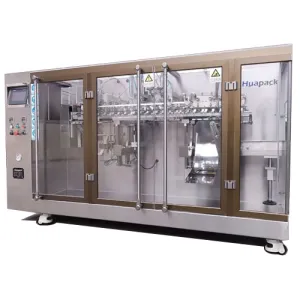 Premade Shaped Pouch Packaging Machine, 2-Nozzle Filling-180DG/210DG