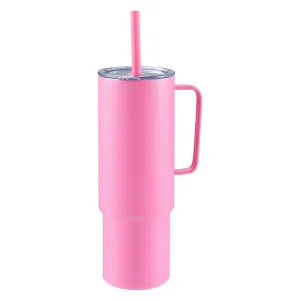 フリップストロー 取っ手付きステンレス真空断熱タンブラー SW-092