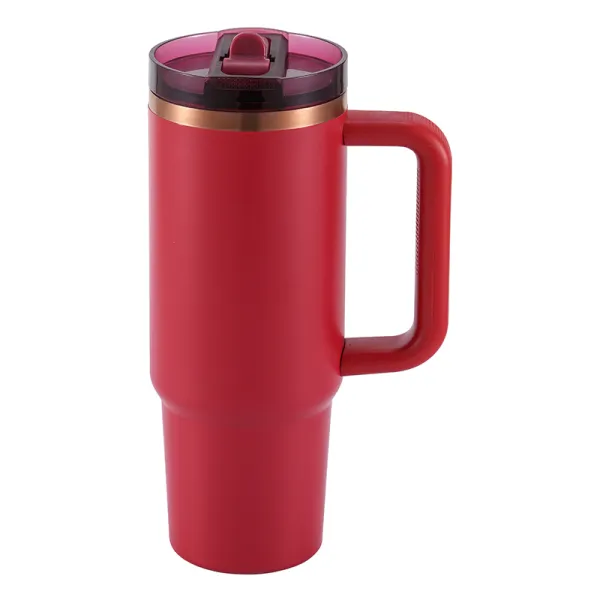Taza lista para viajar con vaso de acero inoxidable aislado