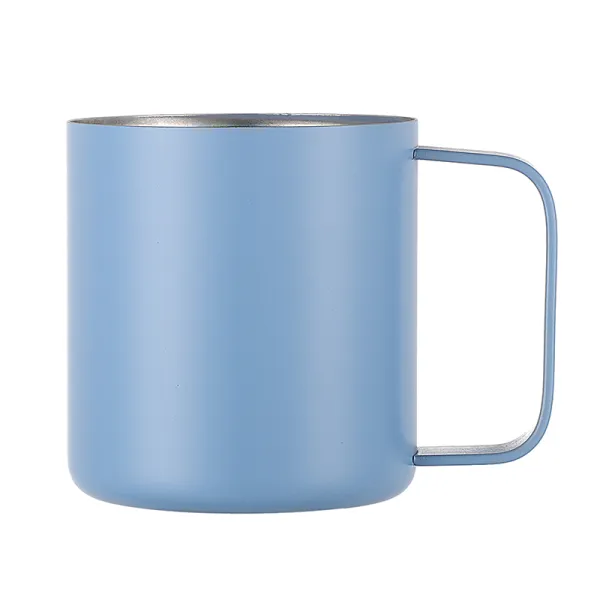 Taza de oficina aislada de acero inoxidable con mango c&oacute;modo