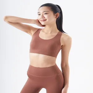 Seamless High-Impact Workout Bra with V-Back Design & Quick-Dry Fabric