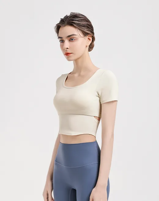 Cropped cut-out fitness top
