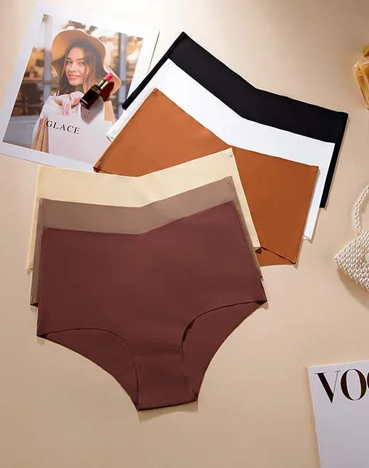 AFQK-6008 High-Waisted Plus Size Seamless Hip-Hugging Women's Underwear