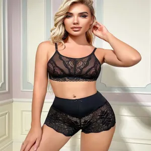 Ladies' sexy lace lingerie bra set 4417