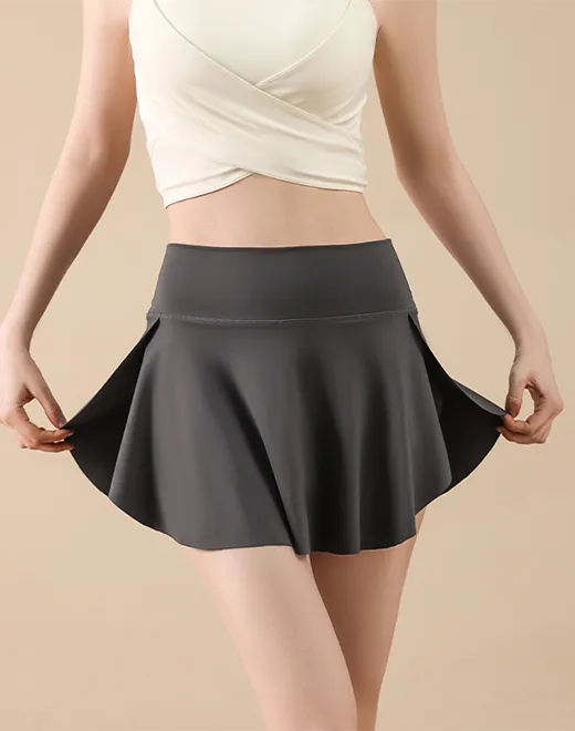 Athletic flare short skirt