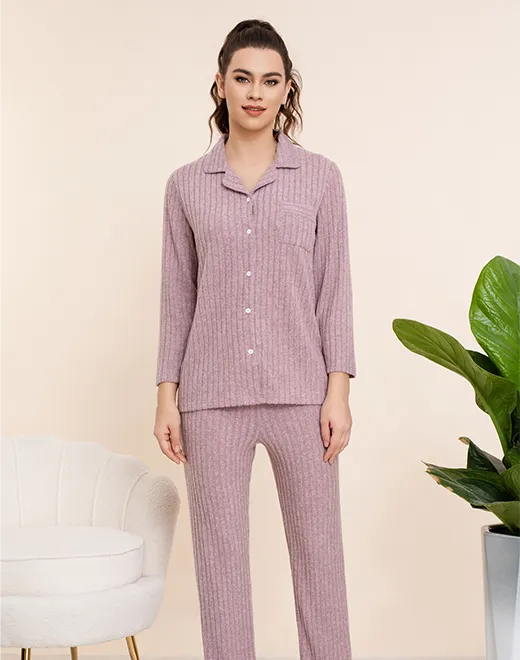 Women's Breathable Striped Summer Two-Piece Elastic Pajamas