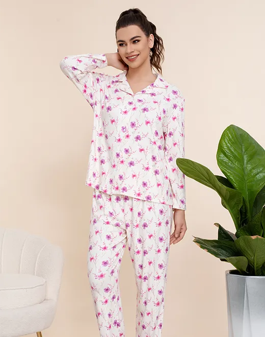 Floral Pattern Pajama Set