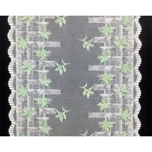 Green Floral White Embroidered Mesh Lace for Lingerie Trimming