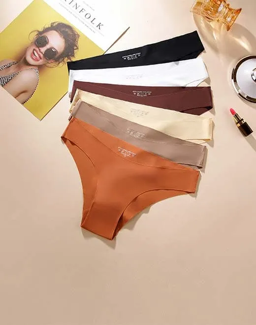 Color s&oacute;lido simplista cintura en forma de U c&oacute;moda ropa interior para mujeres sin costuras 6006#