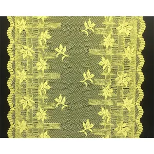 Yellow Floral Embroidered Mesh Lace Fabric for Lingerie