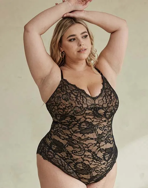 European-Style Lace Corset Bodysuit