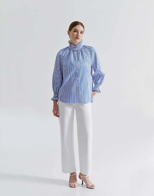 LILY STRIPE FLOUNCE TOP