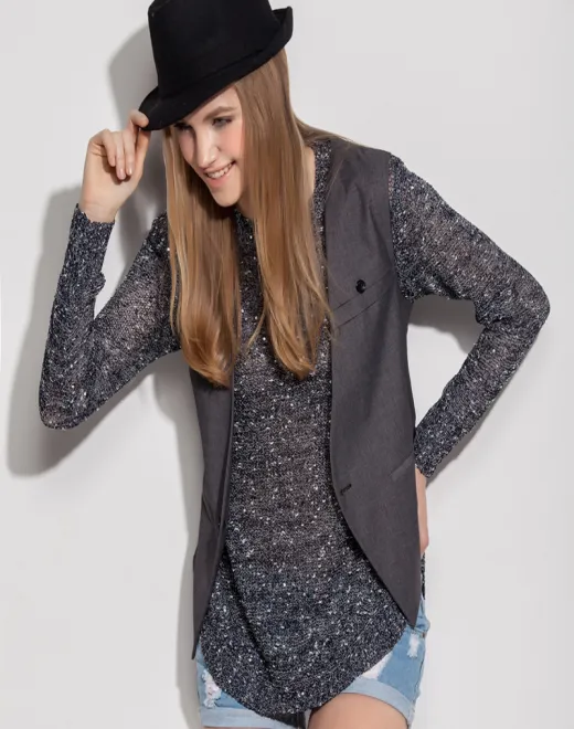 ニットスパークルロングスリーブトップ