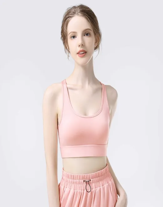 U-Neck Cross-Strap Sports Bra