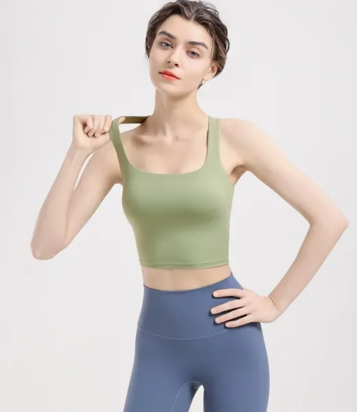 U-Neck Wide-Strap Sports Bra