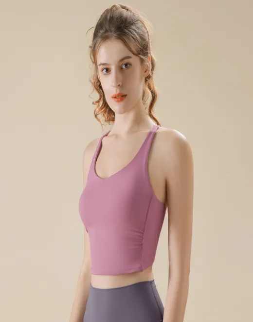V-Neck Longline Sports Bra