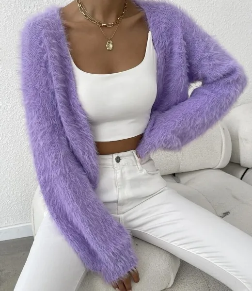 Open-Front Knit Cardigan