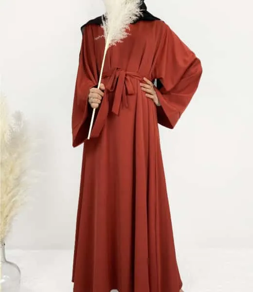 XG-2030 Elegant Modest Muslim Abaya Dress with Belt 