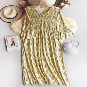 XG-105158 Five-Point Lotus Sleeve Muslim Abaya Dress