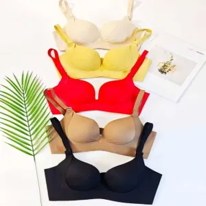 AIDA-A03 Seamless Comfort Push-Up Bra &bull; Black Tech Soft Support Underwear