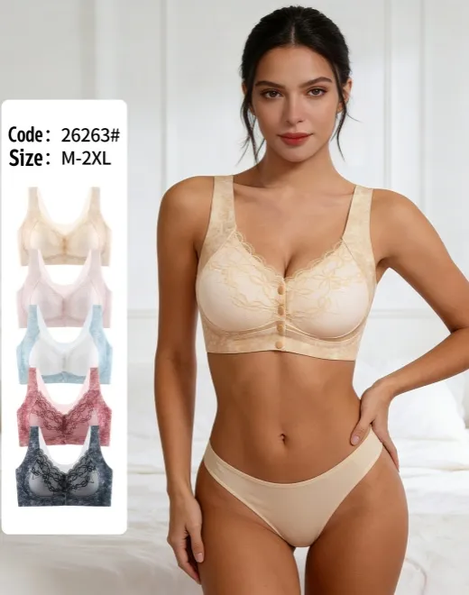 YQZX-26263 Front-Placed Butt on Pulling Soft Support Bra