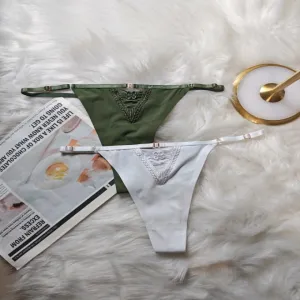 CSM-412 Polyester 3030 Double-sided Fabric 170g + Embroidery High Waist Bikini Panties