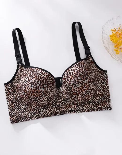 XD-68039 Leopard Print Stitched Bra