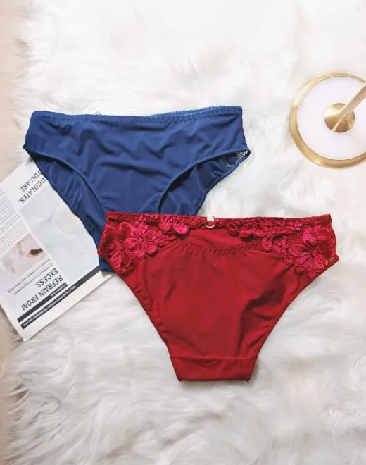 CSM-2272 160g 70&times;30 Matte Nylon Swim Fabric + Embroidery Lace Panties