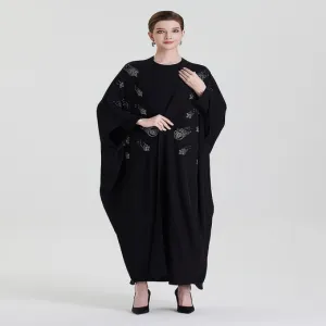 ADWIN NOOR-20 Black Two-Piece Batwing Open Scattered Shooting Star & Crescent Moon