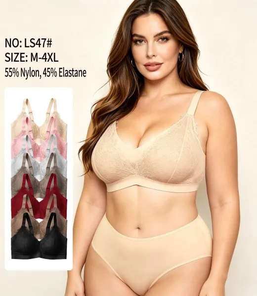 YQZX-LS47# Large size lace jelly underwear