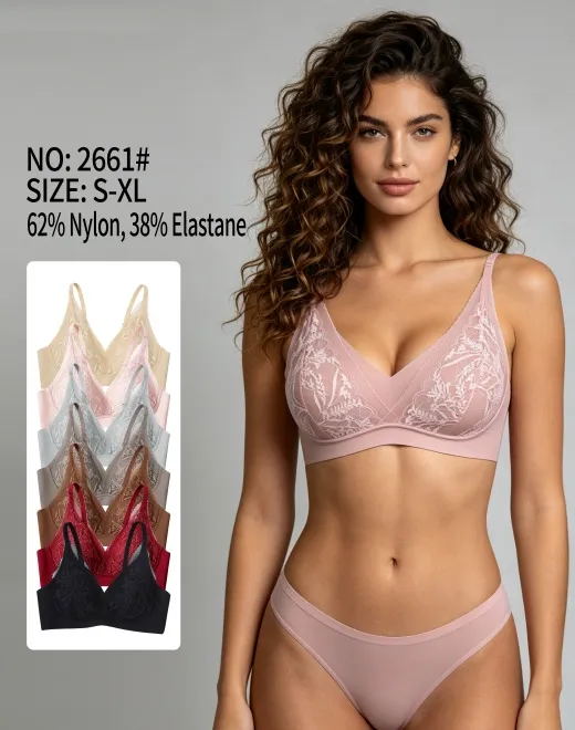 YQZX-2661-1 Lace Seamless Jelly Bra
