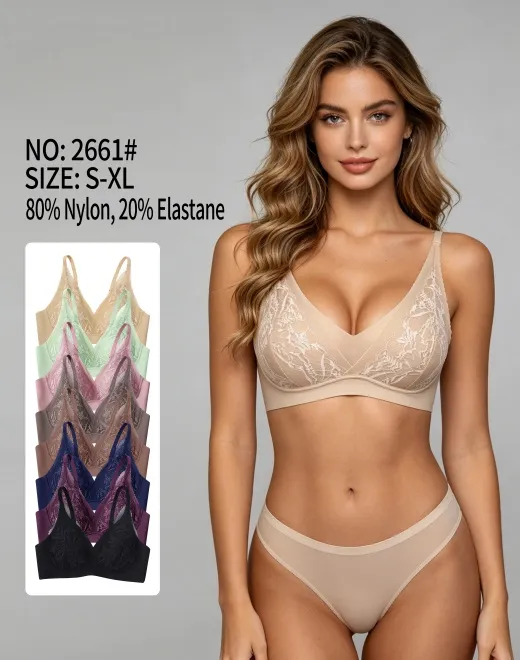 YQZX-2661-2 Lace Seamless Jelly Bra