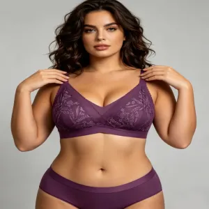 YQZX-26531-1 Large Size Lace Seamless Jelly Bra