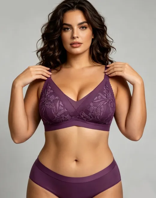 YQZX-26531-1 Large Size Lace Seamless Jelly Bra