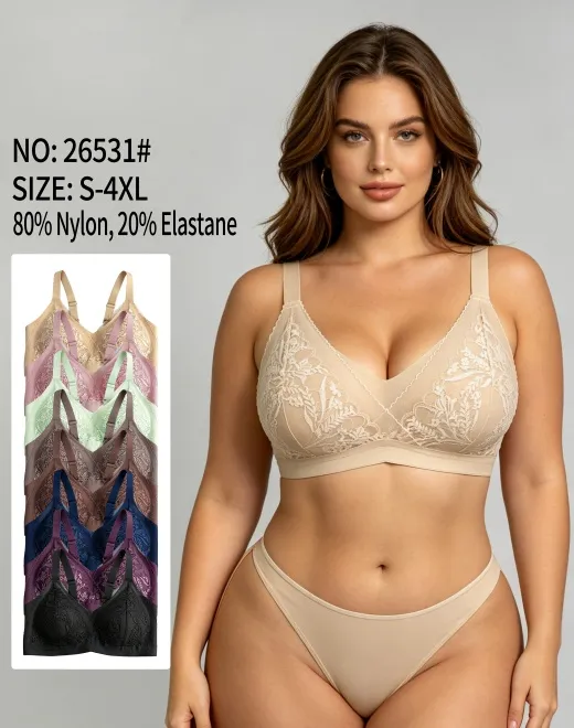 YQZX-26531-2 Large Size Lace Seamless Jelly Bra