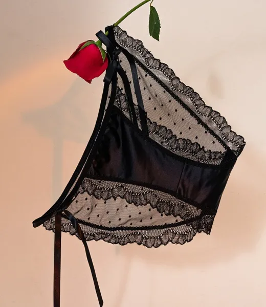 GY-145 Women's lace underwear with bow ties