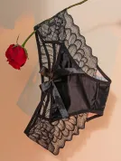 GY-255 Upgraded Version French bow-inspired sexy sheer mesh underwear
