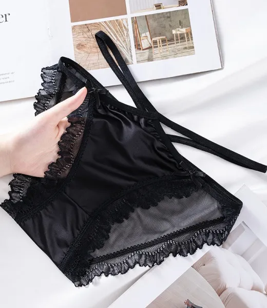 GY-568 Oil Gloss Satin Lace Underwear