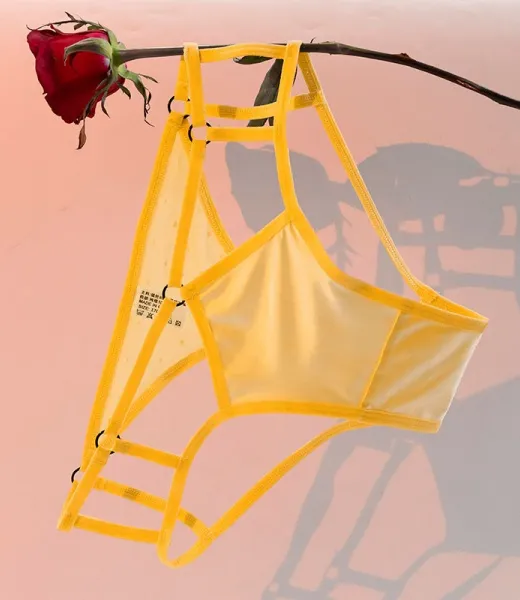 GY-581 Sexy slim-strap sheer satin low-waist women's underwear