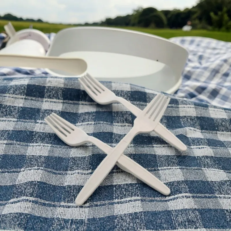 High Quality Portable Travel Cutlery Set Biodegradable Disposable Lunch Dinner Plastic Forks Knives Spoons for Outdoor Dining