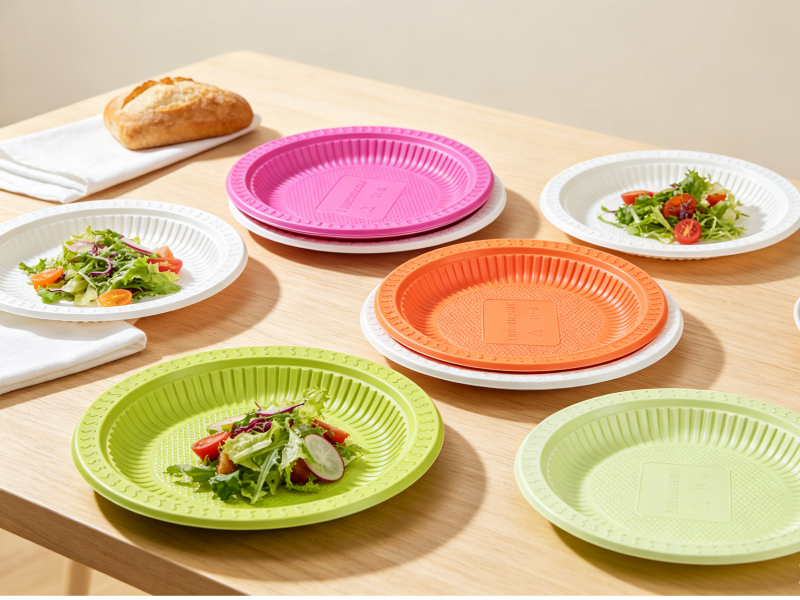 Biodegradable 9" Round Disposable Plate Corn Starch Dessert Plate