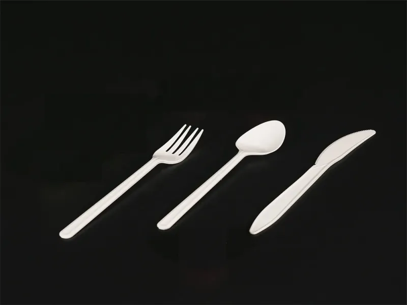 Biodegradable Cutlery Compostable Bio-plastic Bio-based PLA Cutlery Disposable Plastic Spoon Black