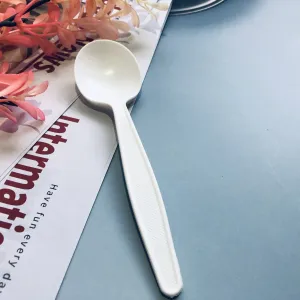 6.0 Inch Eco-Friendly Disposable Biodegradable Cornstarch Spoon Cutlery for Canteen