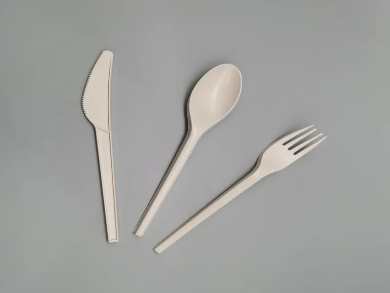 High Quality 100% Home Compost and Sea Compost 6.5" 165mm Cutlery(knife Fork Spoon) Biodegradable Disposable CPLA Cutlery