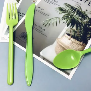 7.0 Inch Disposable Biodegradable Cornstarch Cutlery Food Degreed Fork Knife Spoon